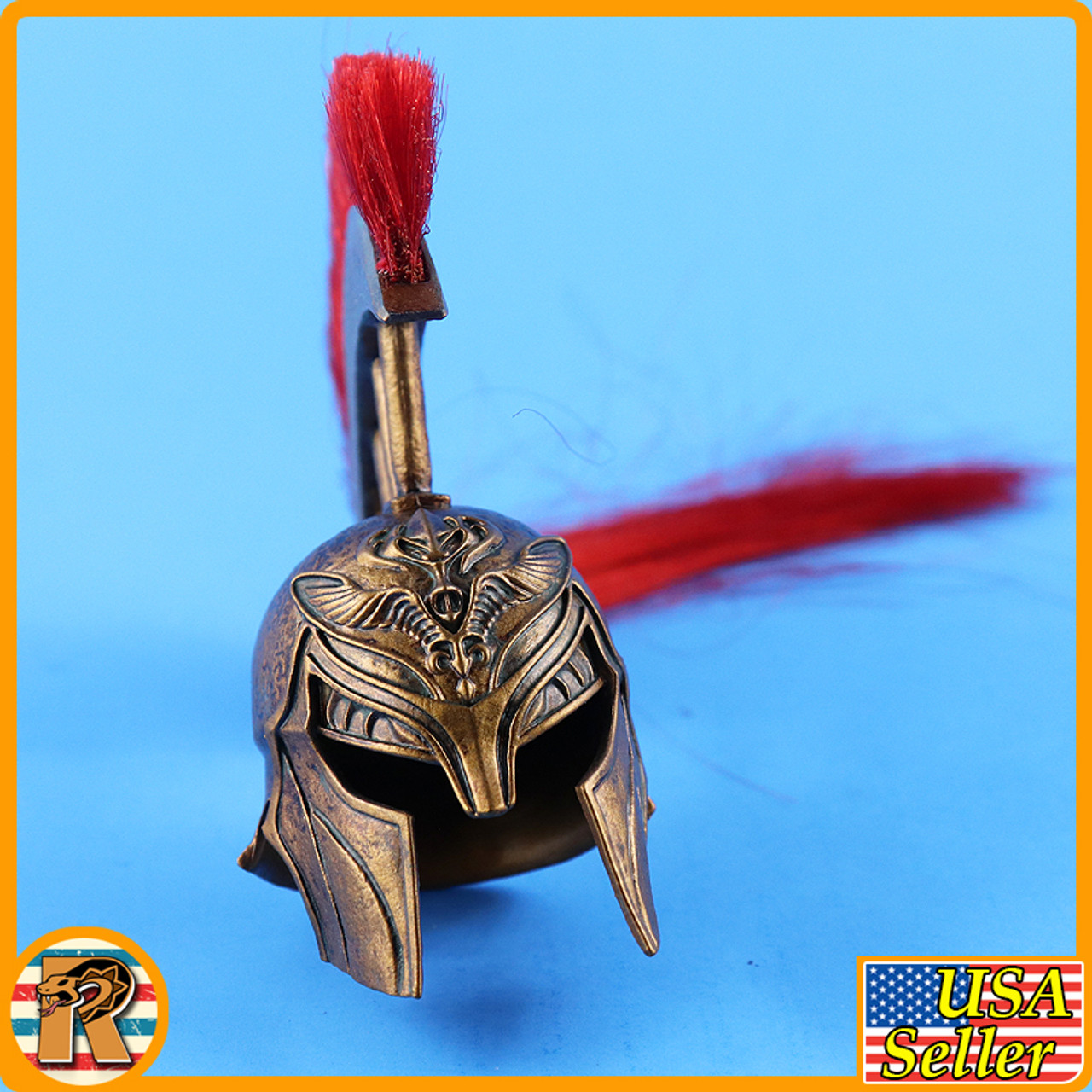 Spartan Commander Gold - Helmet w/ Red Plume - 1/6 Scale -