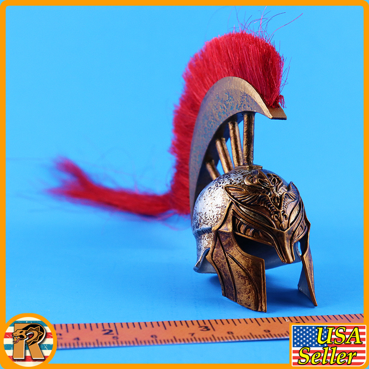 Spartan Commander Silver - Helmet w/ Red Plume - 1/6 Scale -