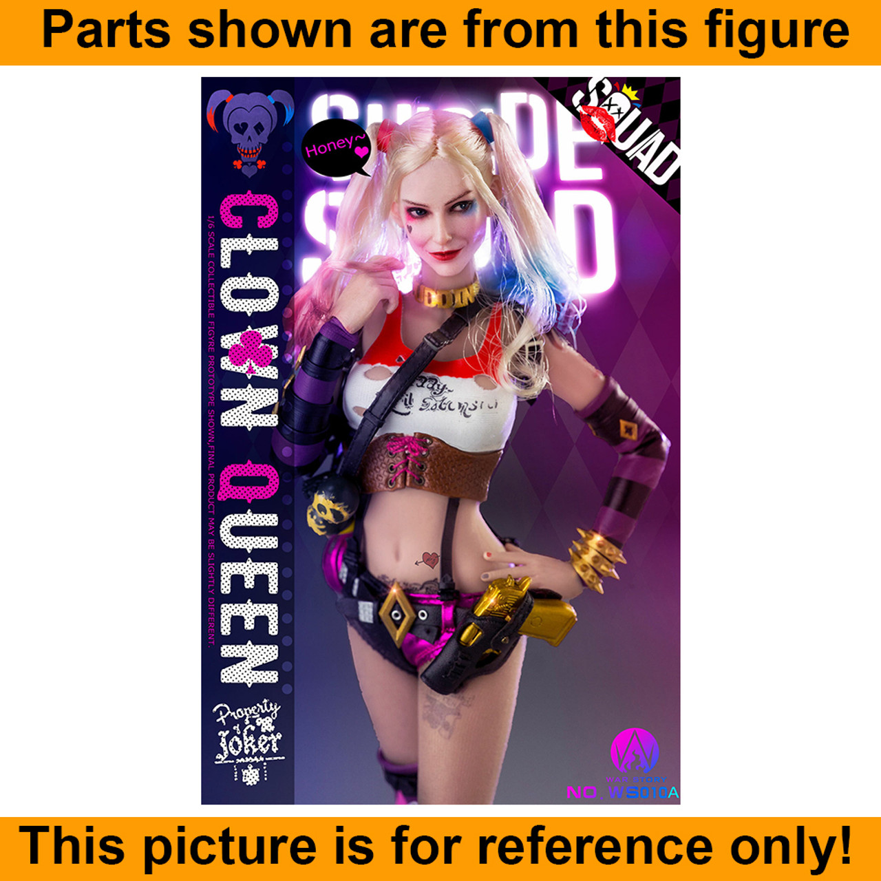 Clown Queen Harley - Pantyhose Stockings - 1/6 Scale -