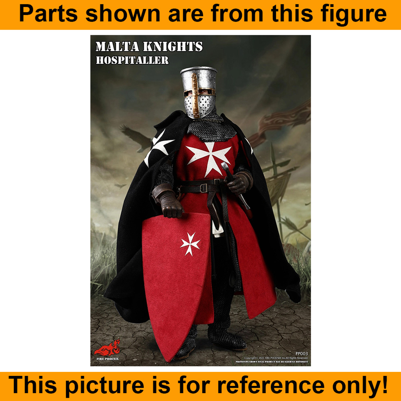 Malta Knight - Long Cloak #1 - 1/6 Scale -