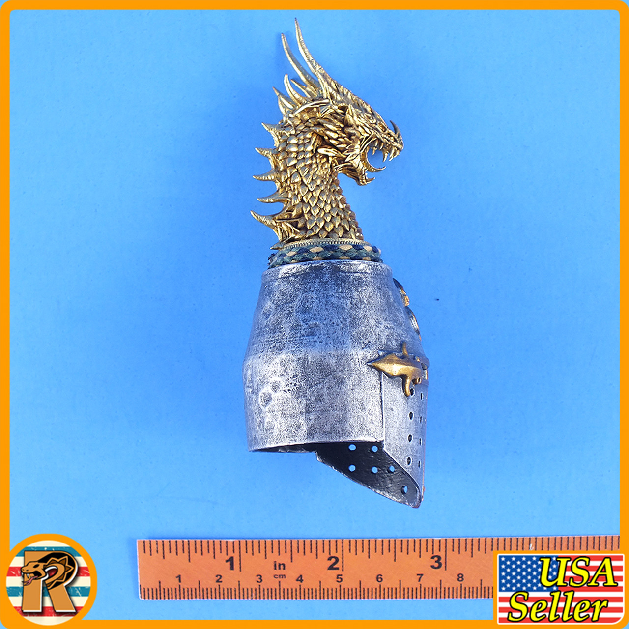 ST John's Knight - Dragon Metal Helmet #2 - 1/6 Scale -