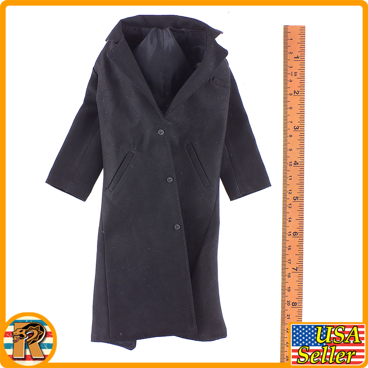 American Psycho - Black Dress Coat - 1/6 Scale -