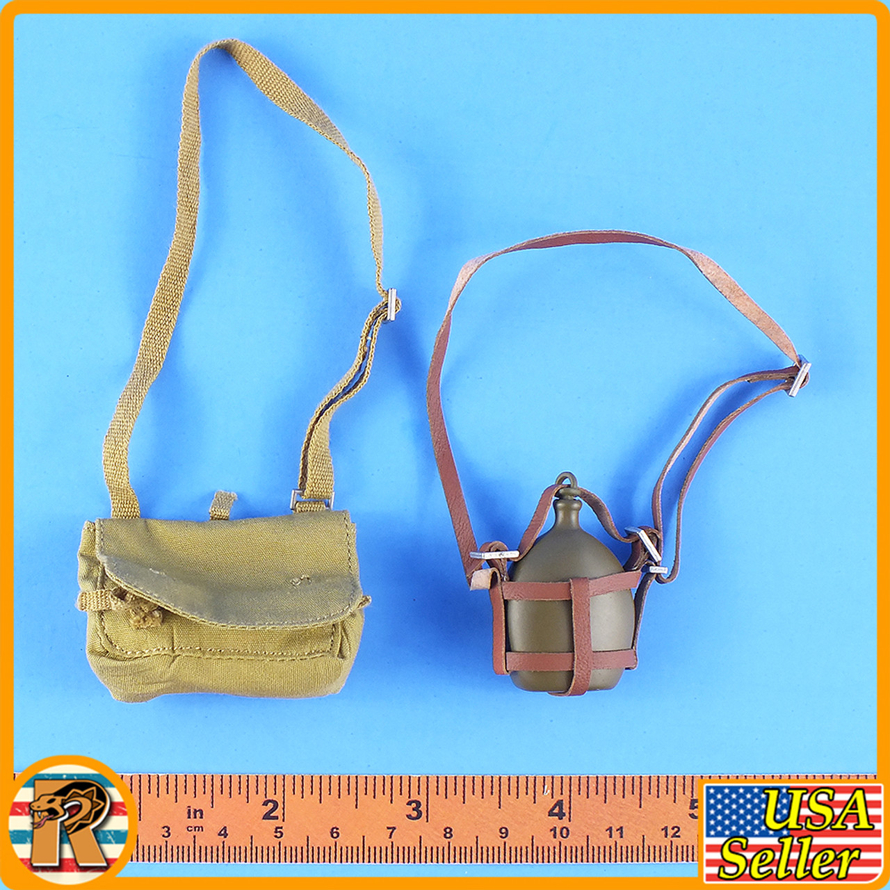 WWII 1944 Ronan-do - Shoulder Pouch & Canteen - 1/6 Scale -