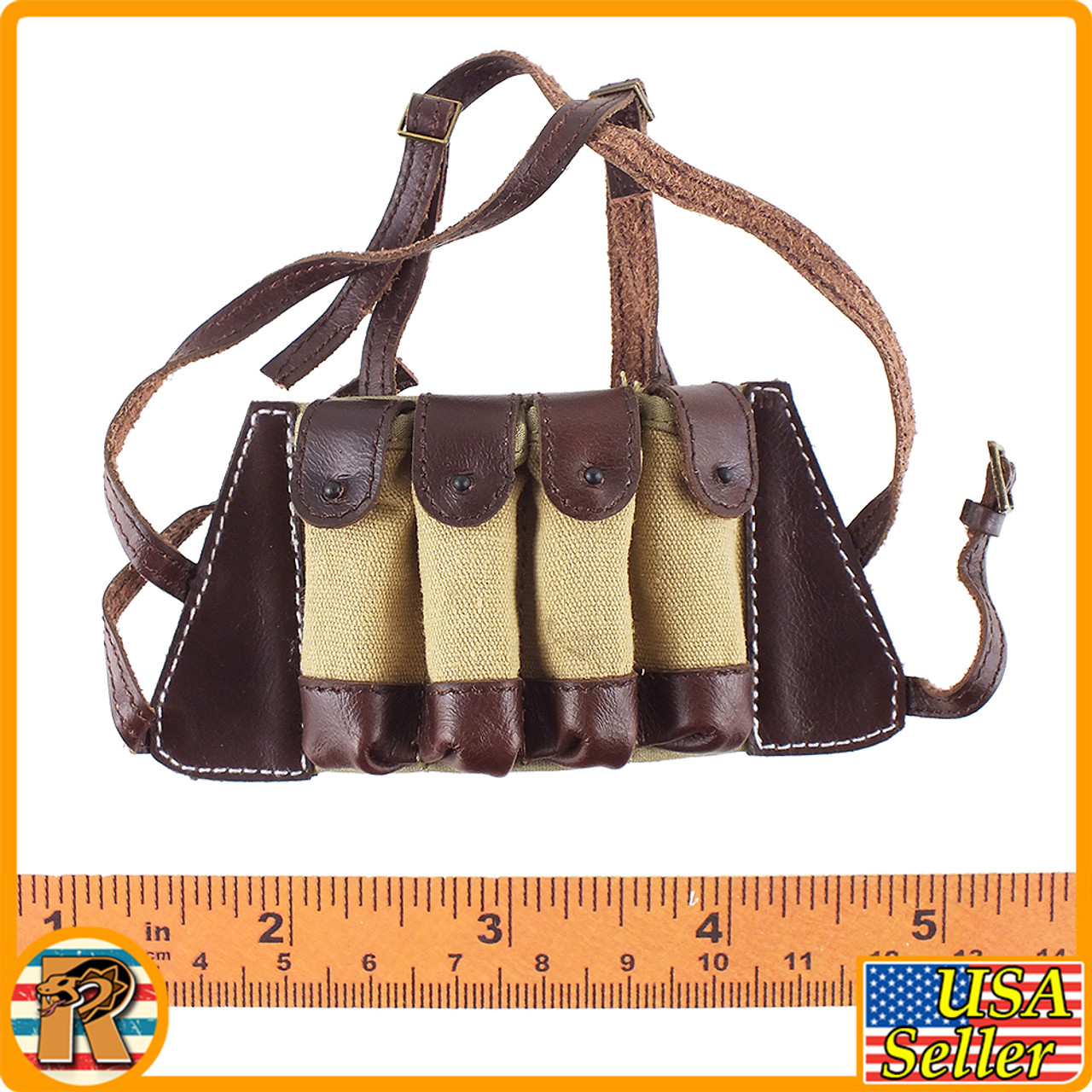Jian Jun Chinese Army - Leather Ammo Vest - 1/6 Scale -