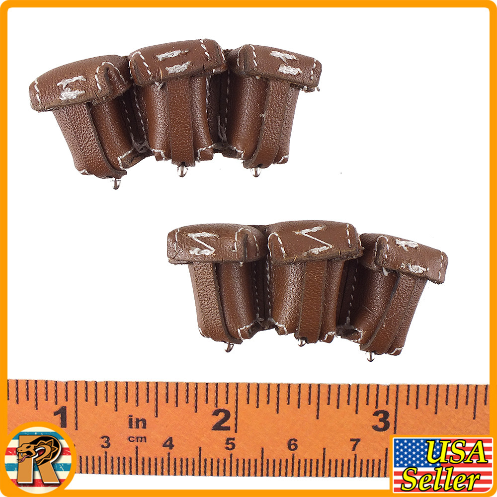 Burk Africa Corps - Leather KAR Pouches - 1/6 Scale -