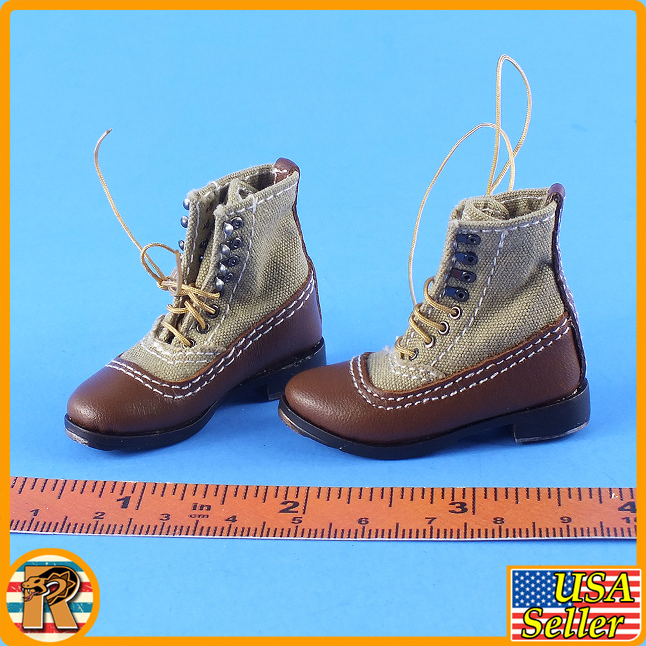 Burk Africa Corps - Boots (for Feet) - 1/6 Scale -