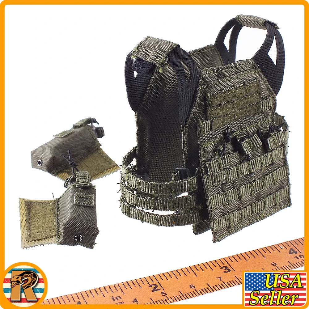 Special Forces Weapons D - Green Assault Vest Set #2 - 1/6 Scale -