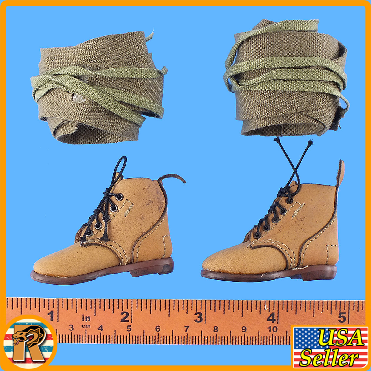 WWII 1936 Tokyo - Boots & Leggings - 1/6 Scale -