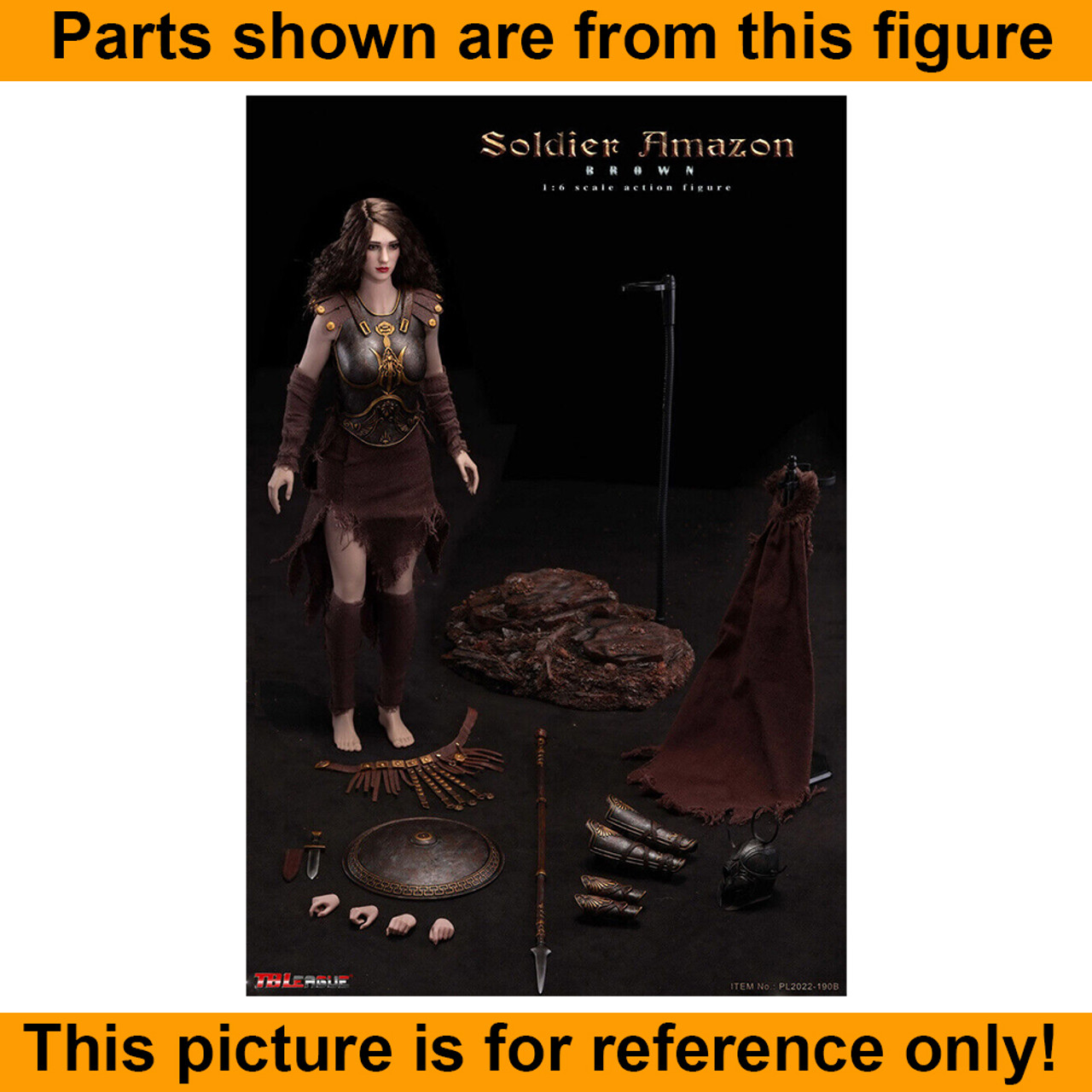 Amazon Soldier Female (Brown) - Tattered Cloak #1 - 1/6 Scale -