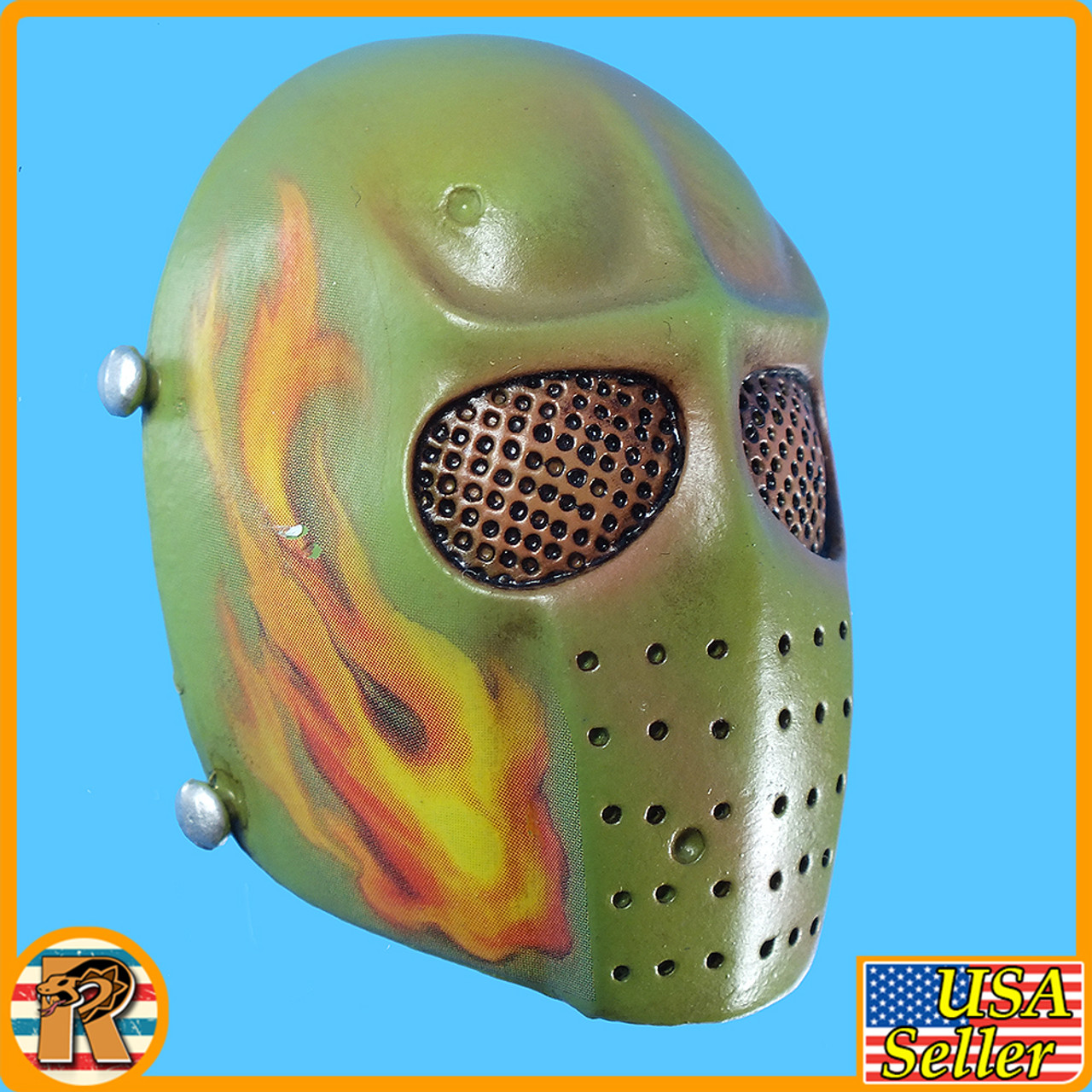 LT Combat Masks - Light Green w/ Flames #4 - 1/6 Scale -