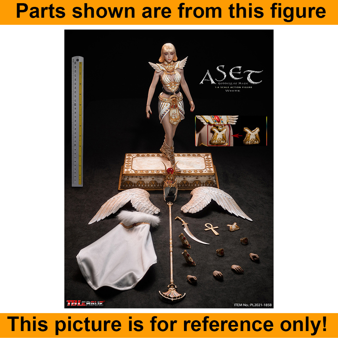Aset Goddess of Magic (White) - Seamless Body w/ Wings *READ* - 1/6 Scale -