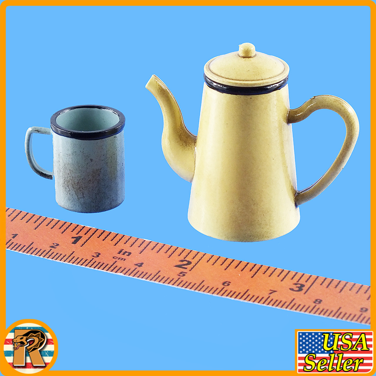 WWII Stove Diorama - Coffee Pot & Mug - 1/6 Scale -