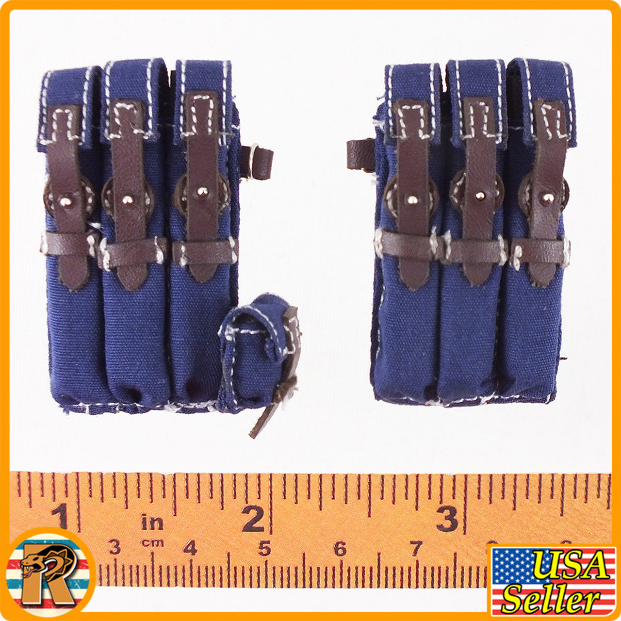 FJ Ardennes 1944 - Blue MP Ammo Pouches - 1/6 Scale -