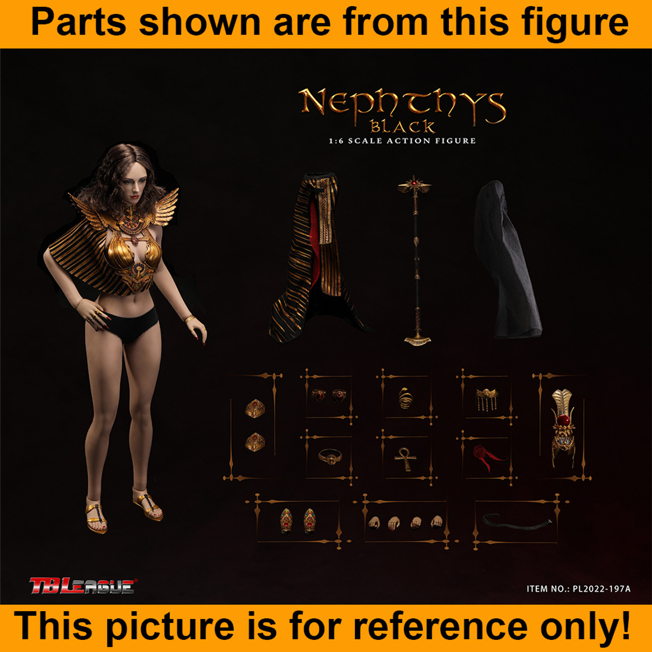 Nephthys (Black) - Arm Armor (Female) #1 - 1/6 Scale -