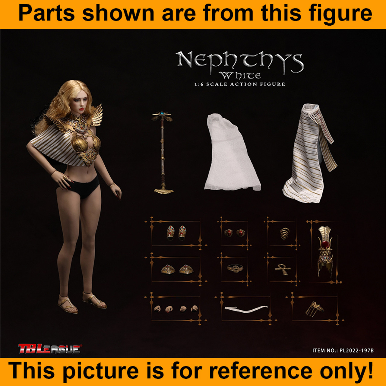 Nephthys (White) - Dress & Cloak Set - 1/6 Scale -