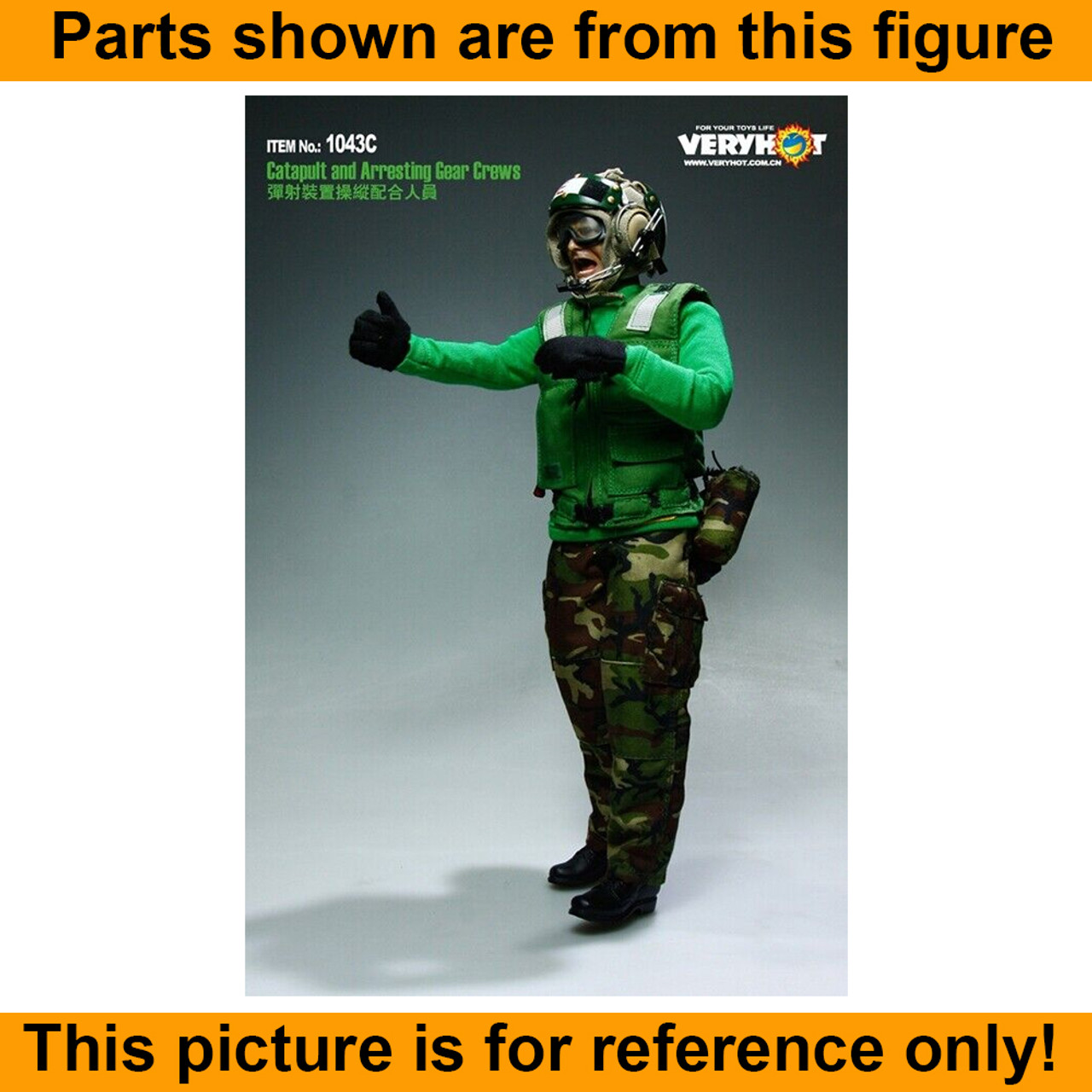 Navy Flight Deck Crew - Green Helmet #3 - 1/6 Scale -