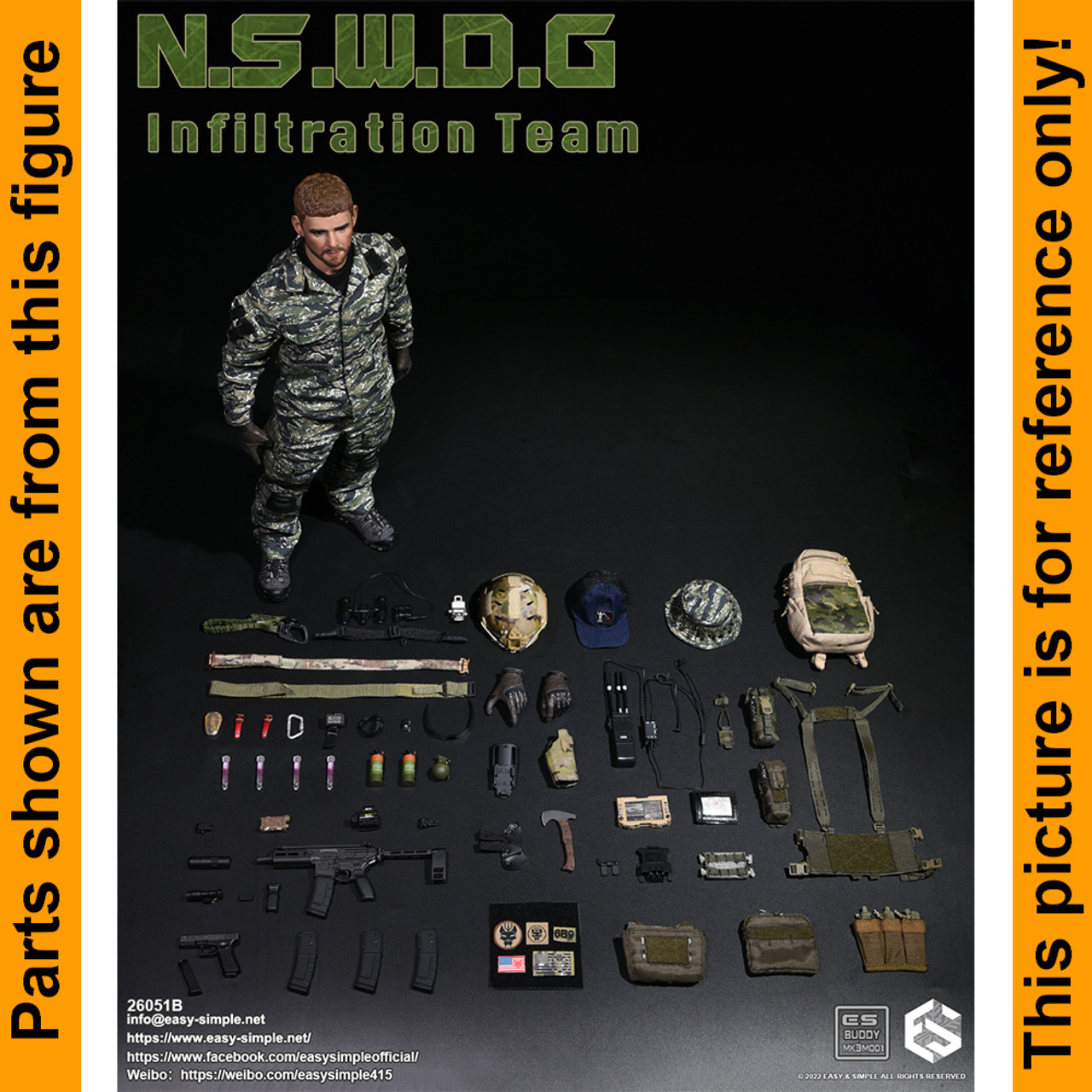 B NSWDG Infiltration Team - Tiger Camo Uniform - 1/6 Scale -