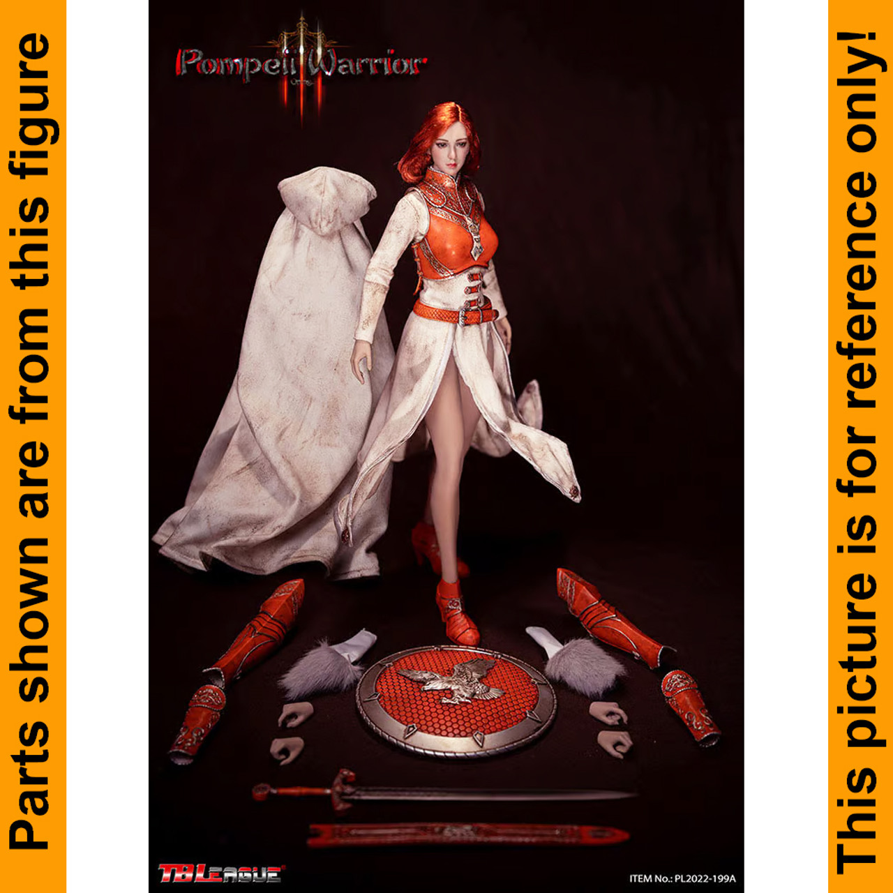 Pompeii Warrior Orange - Full Female Armor Set - 1/6 Scale -