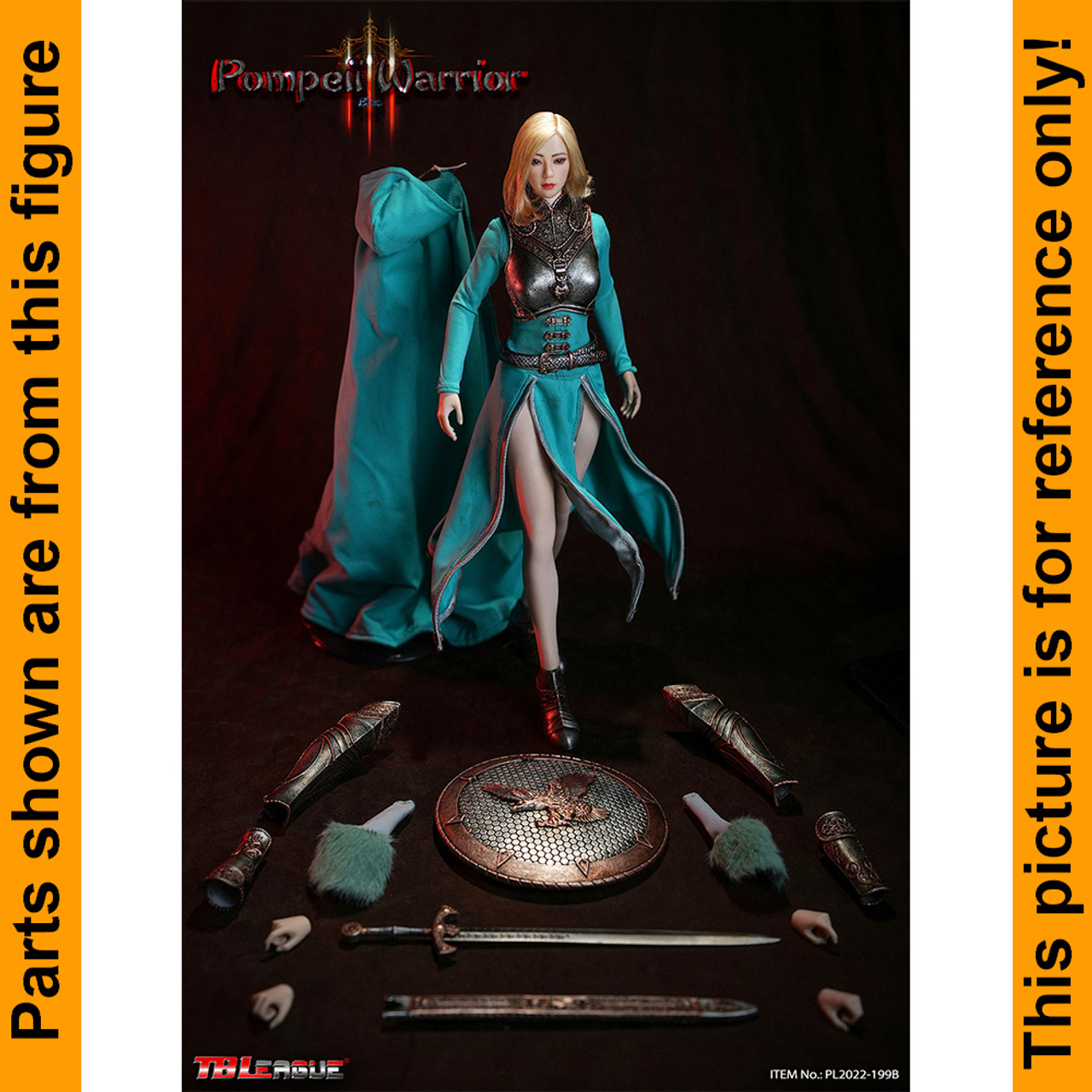 Pompeii Warrior Blue - Full Female Armor Set - 1/6 Scale -