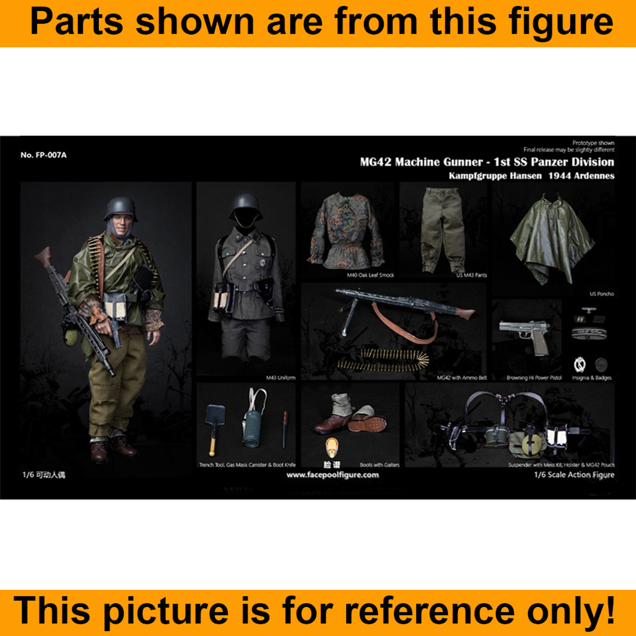 Ardennes MG42 Gunner - Grey Shirt - 1/6 Scale -