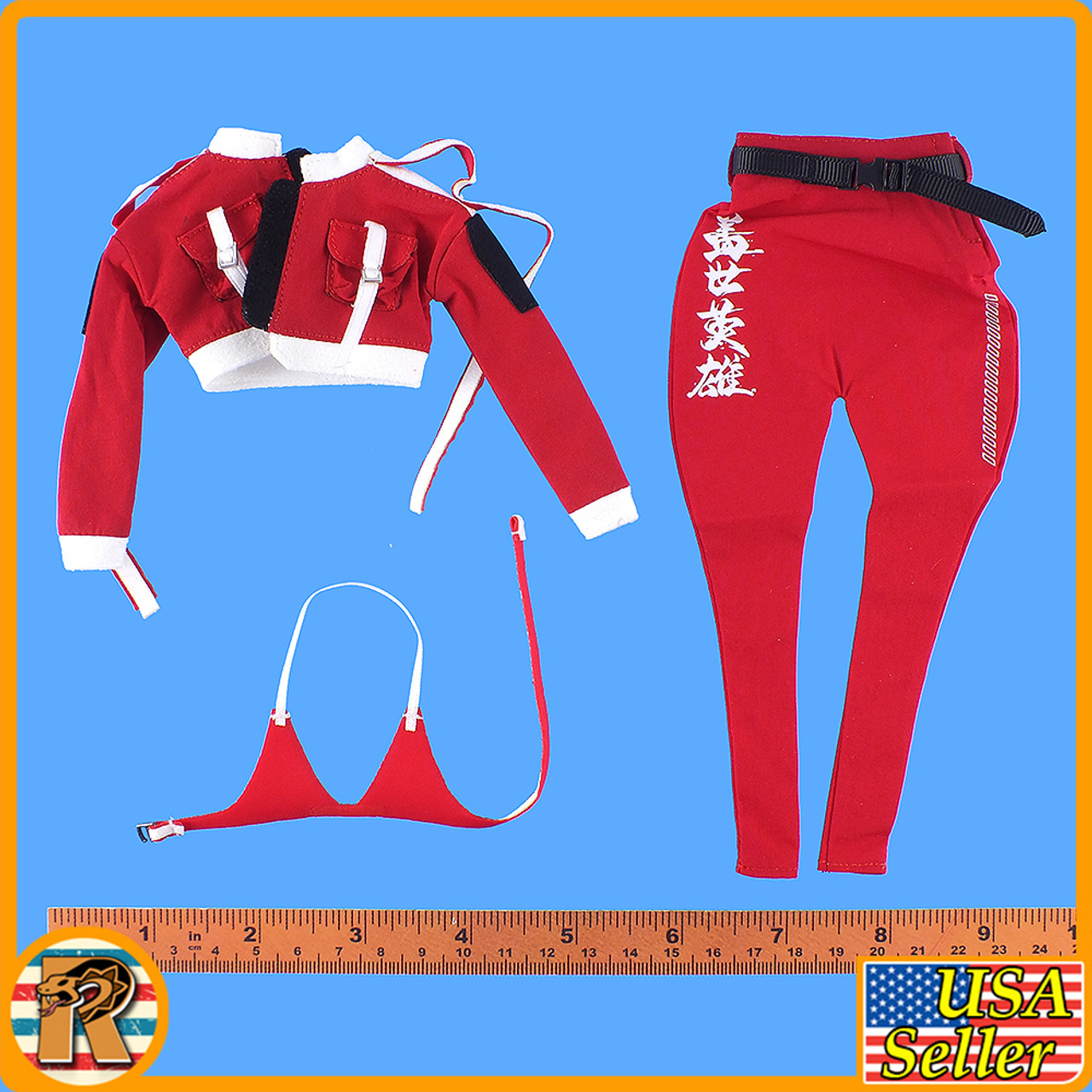 Female Agent Hero Suit - Red Pants & Jacket Set C - 1/6 Scale -