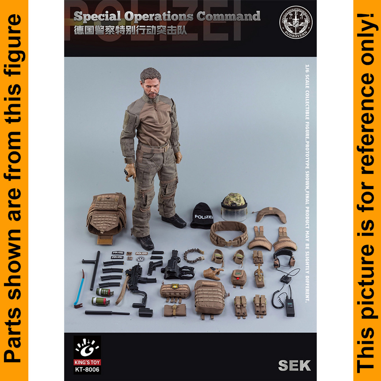 Special Operation SEK - Riot Helmet w/ Shield - 1/6 Scale -