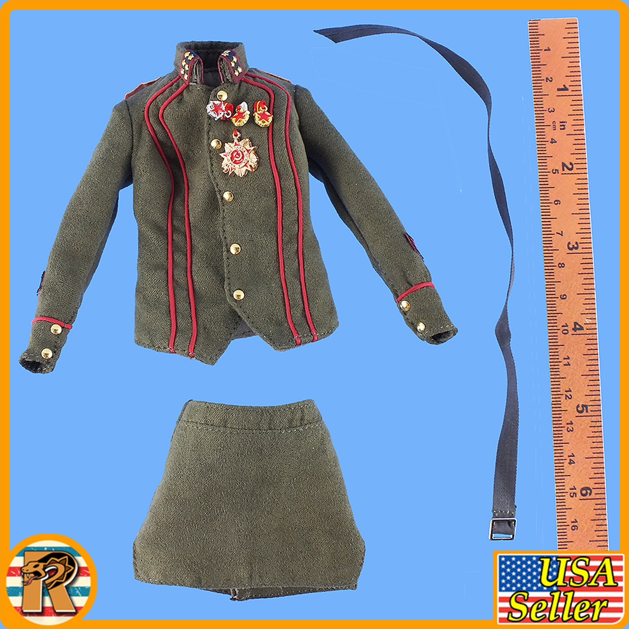 Natasha Soviet Officer - Skirt & Shirt Uniform Set - 1/6 Scale -