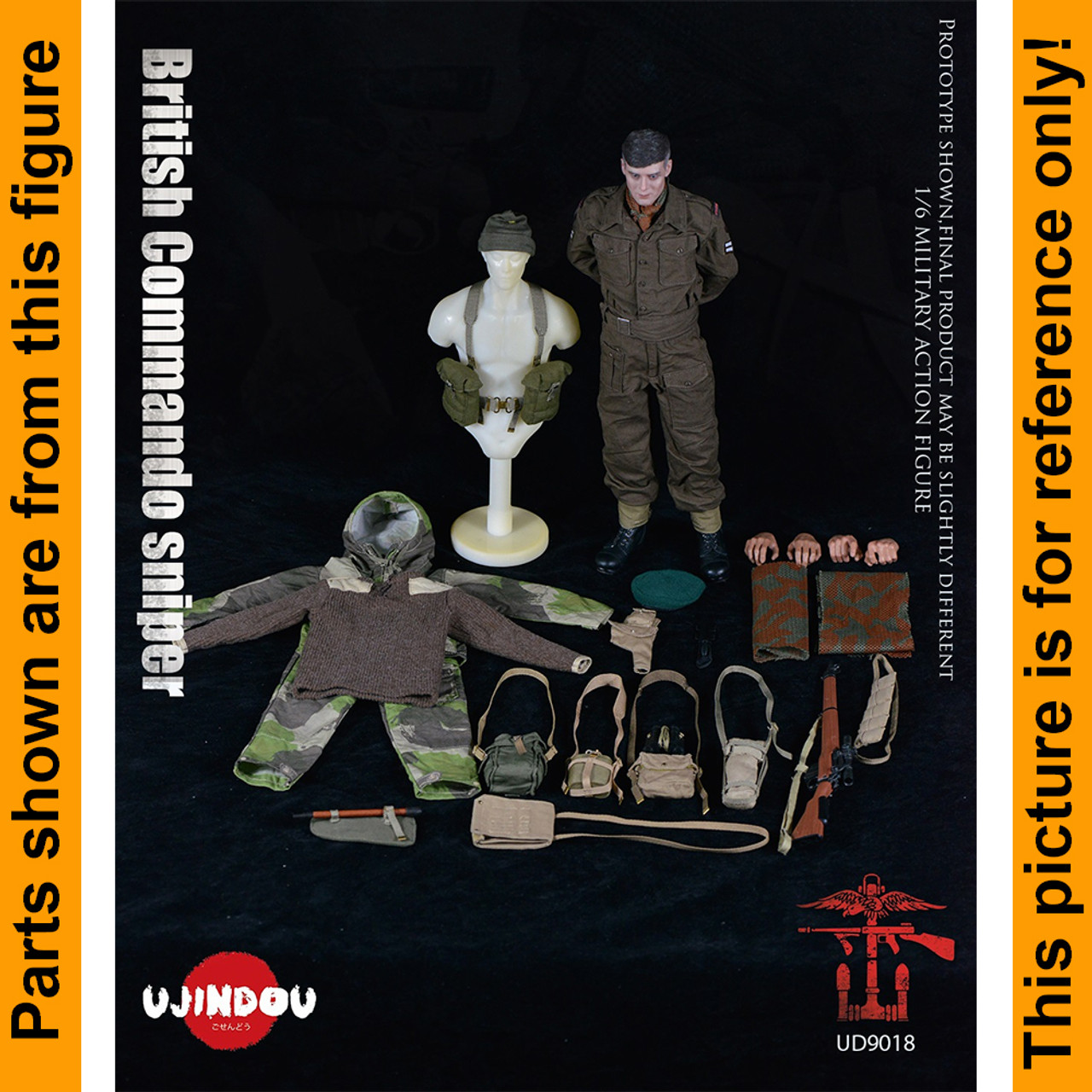 British Commando Sniper - Shovel & Cover - 1/6 Scale -