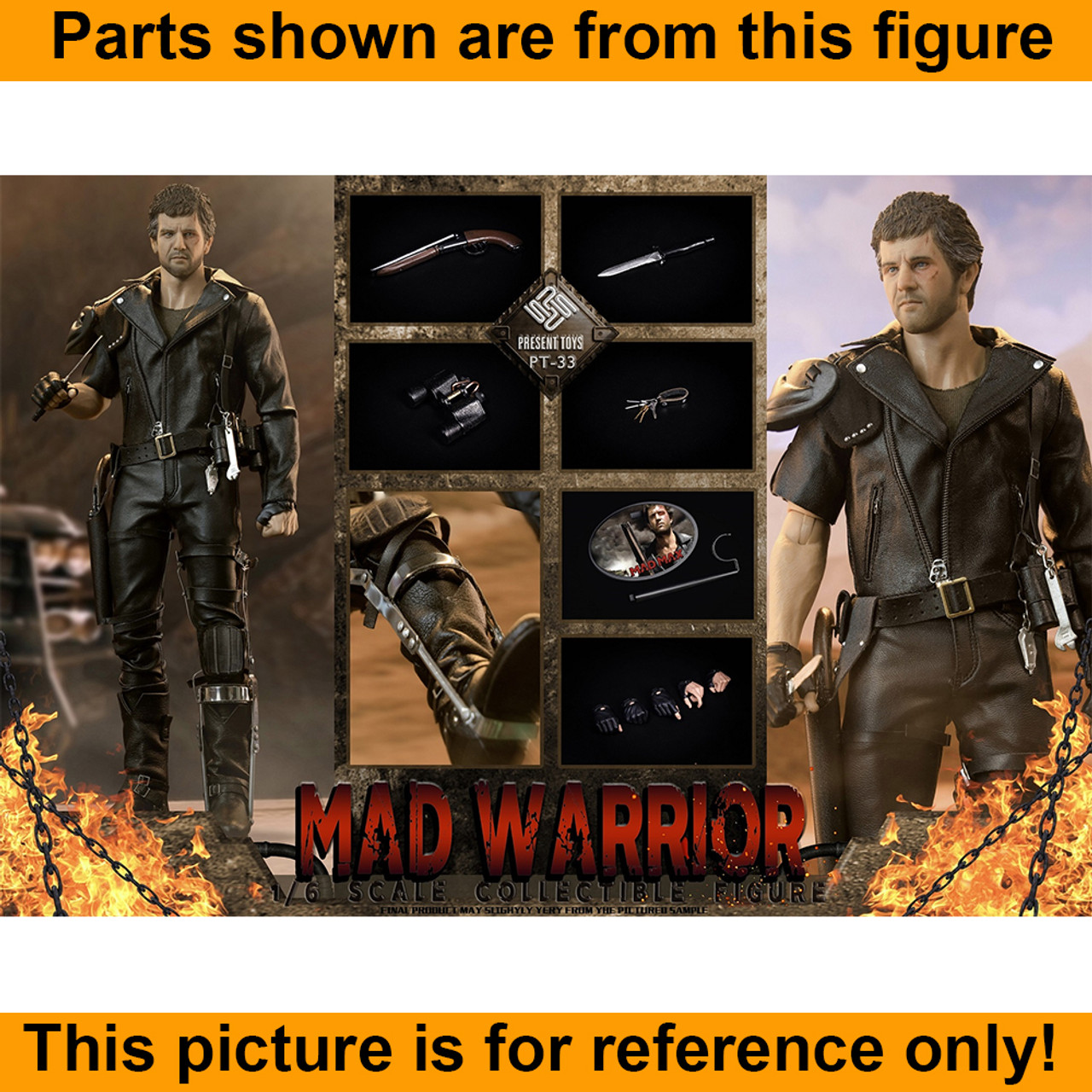 Mad Warrior Max - Head (Bloody & Scarred) - 1/6 Scale -