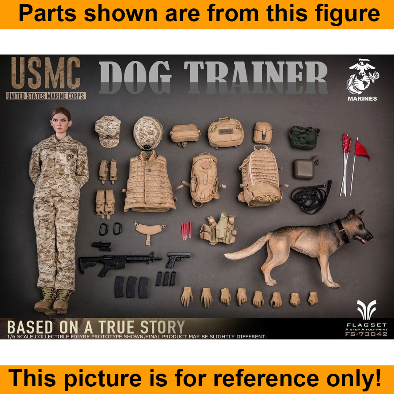 Megan USMC Dog Trainer - Backpack - 1/6 Scale -