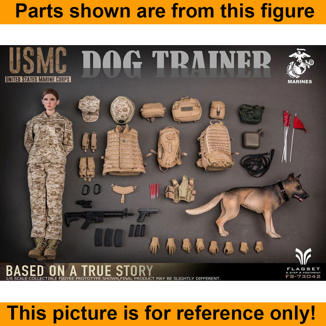 Megan USMC Dog Trainer - Carrier Vest & Pouches - 1/6 Scale -
