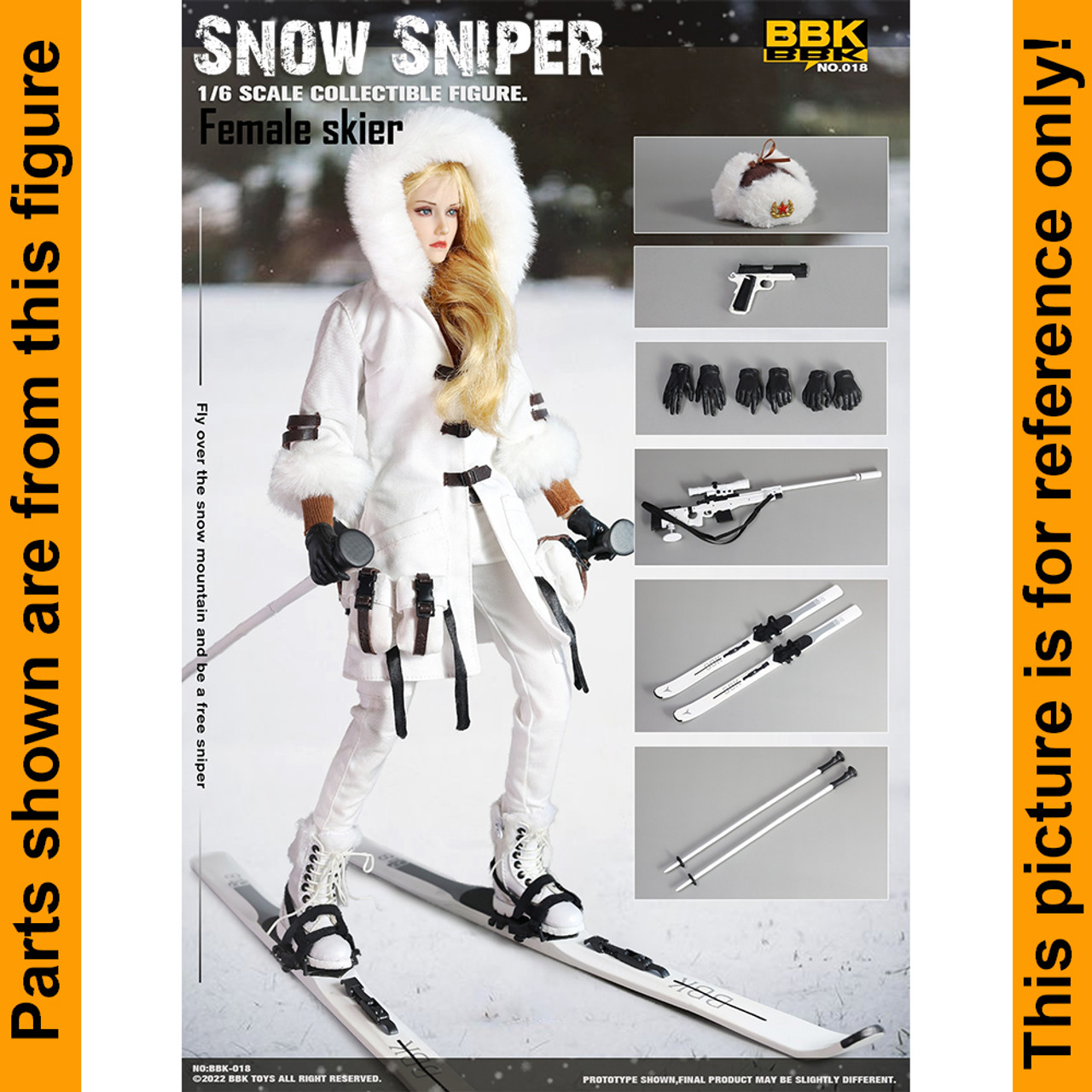 Female Snow Sniper - White  Cargo Pants - 1/6 Scale -
