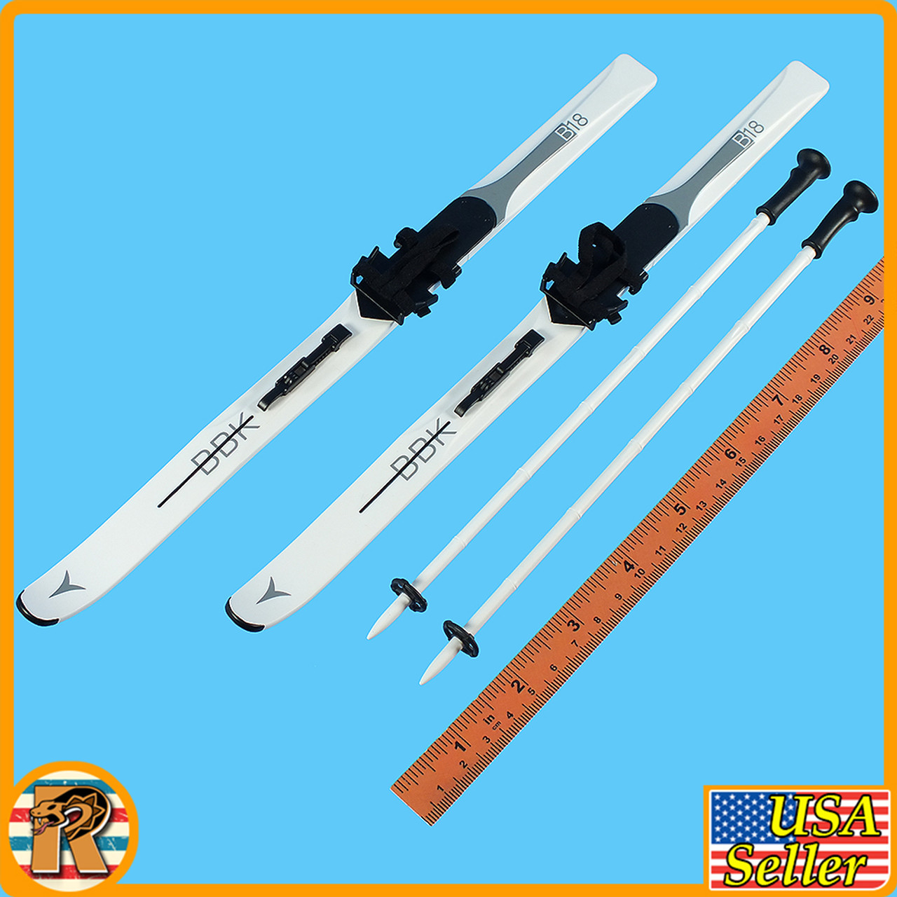 Female Snow Sniper - Skis & Pole Set - 1/6 Scale -