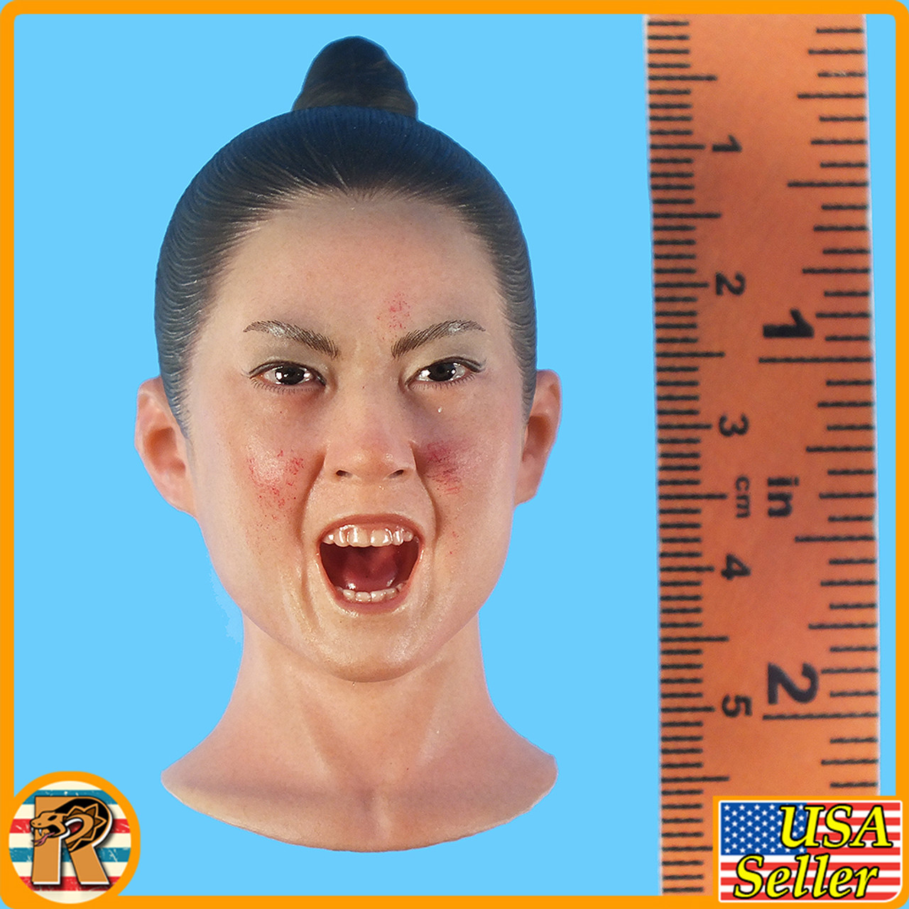 Hua Mulan - Yelling Head w/ Top Knot *READ* - 1/6 Scale -