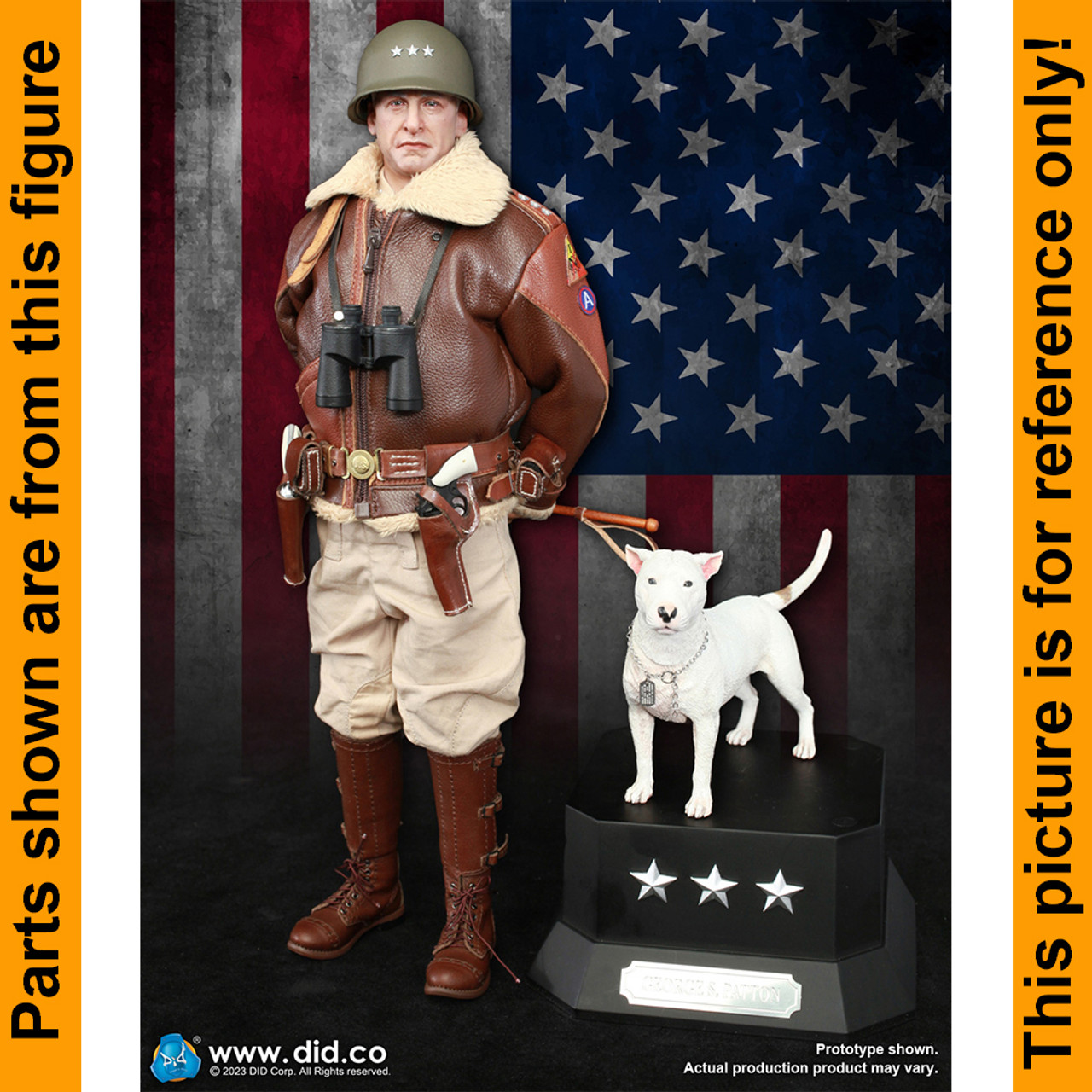 US General Patton - Sidecap Hat w/ 4 Stars - 1/6 Scale -