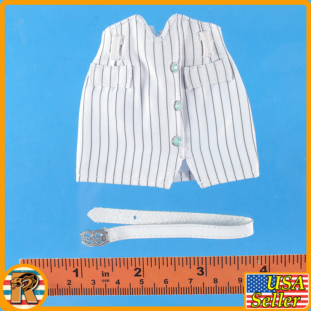 Ladies Office Wear - White Skirt & Belt #1 - 1/6 Scale -