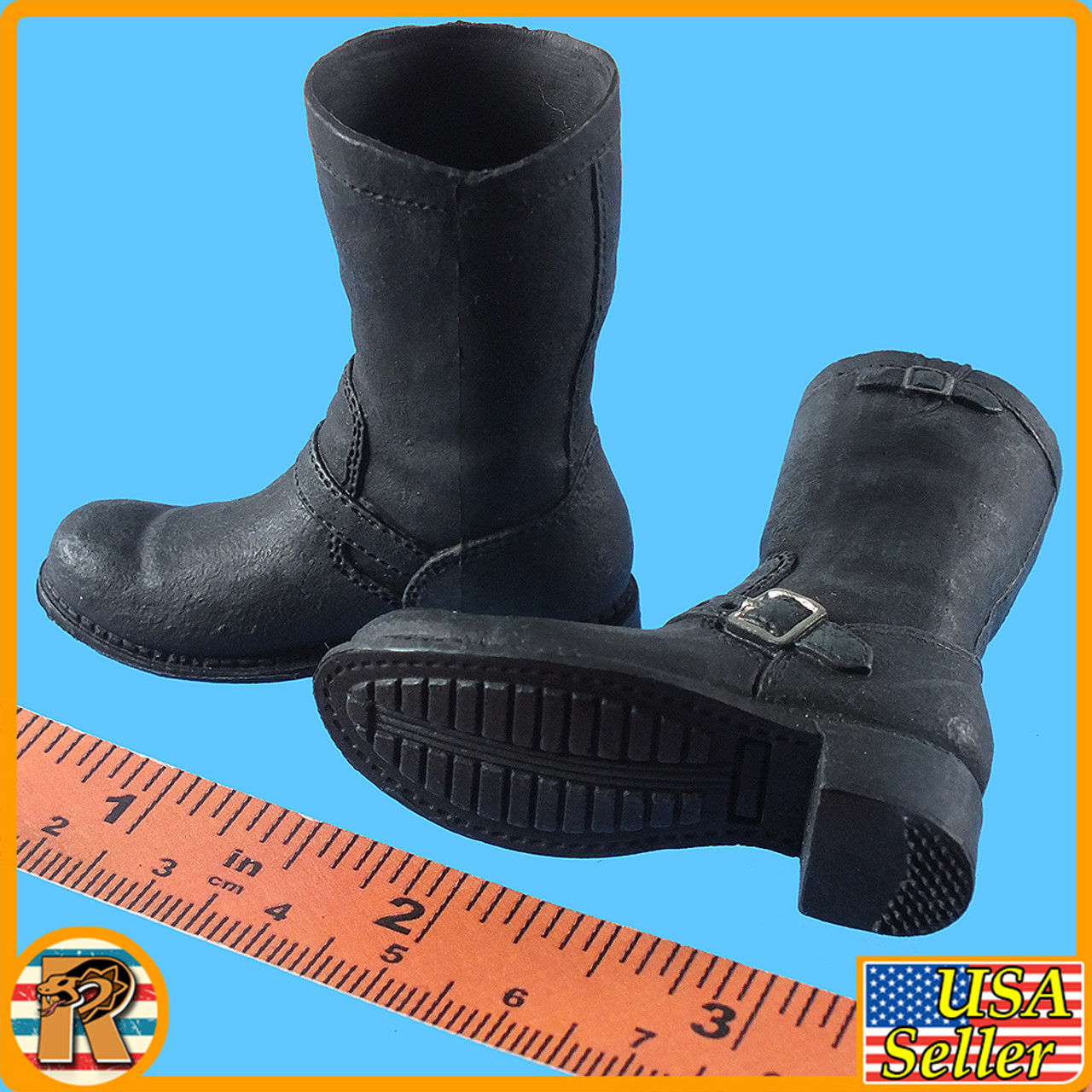 T800 Future Warrior - Biker Boots (for Balls) - 1/6 Scale -