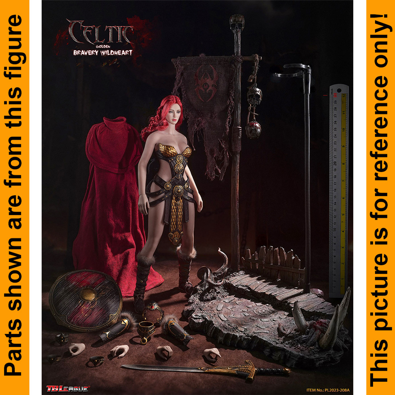 Celtic Bravery Wildheart (Gold) - Head Armor - 1/6 Scale -