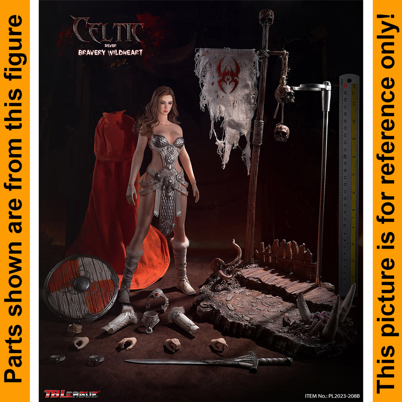 Celtic Bravery Wildheart (Silver) - Head Armor - 1/6 Scale -