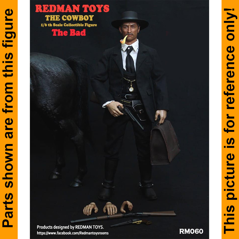 Bad Cowboy V4 - Head w/ attached Cowboy Hat - 1/6 Scale