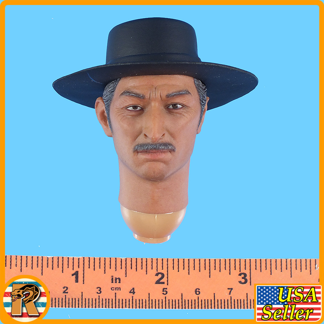 Bad Cowboy V4 - Head w/ Cowboy Hat - 1/6 Scale