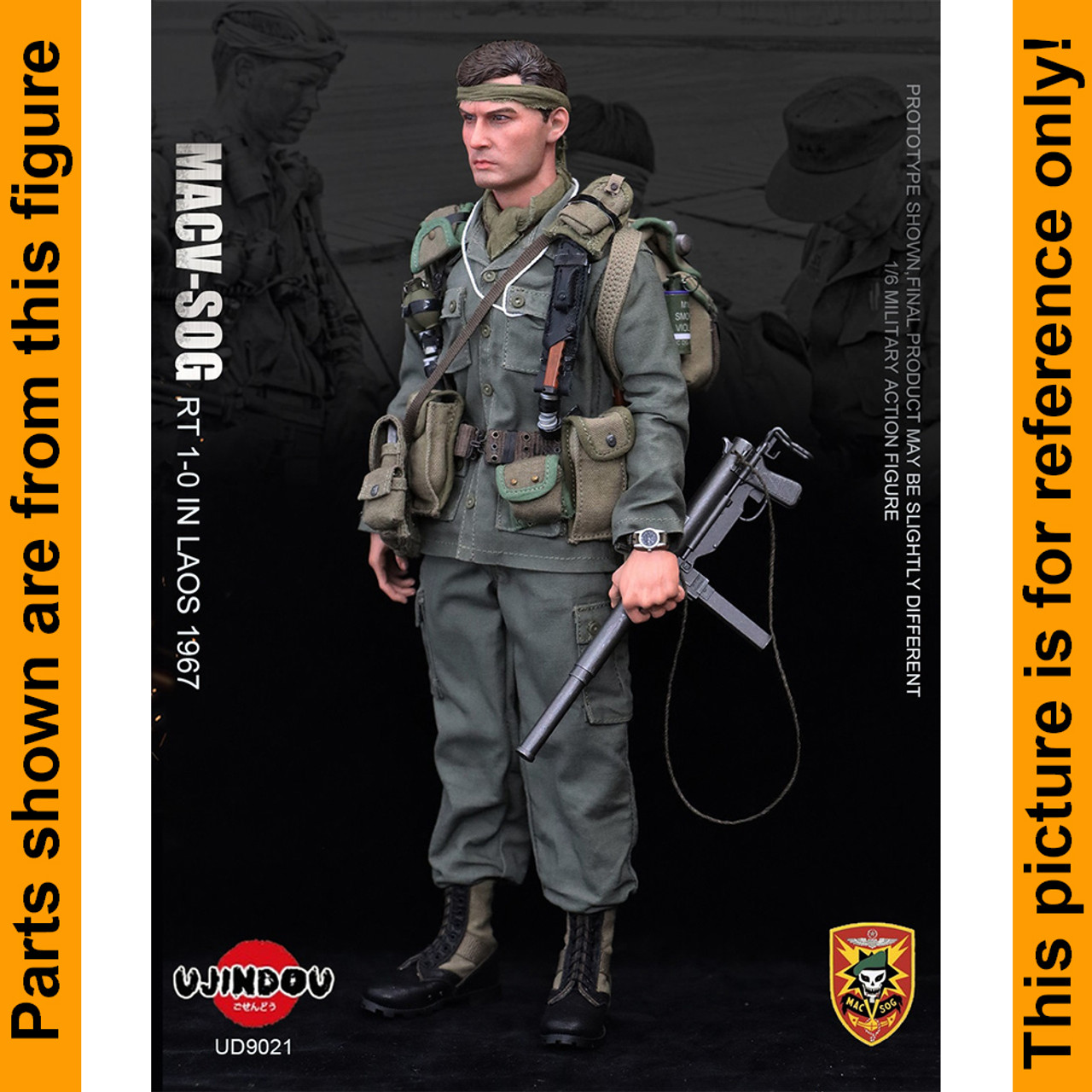 ミリタリー 1/6 MACV-SOG 1/6 Scale Toy Vietnam US MACV-SOG - Green Rivet Belt w/Pouch