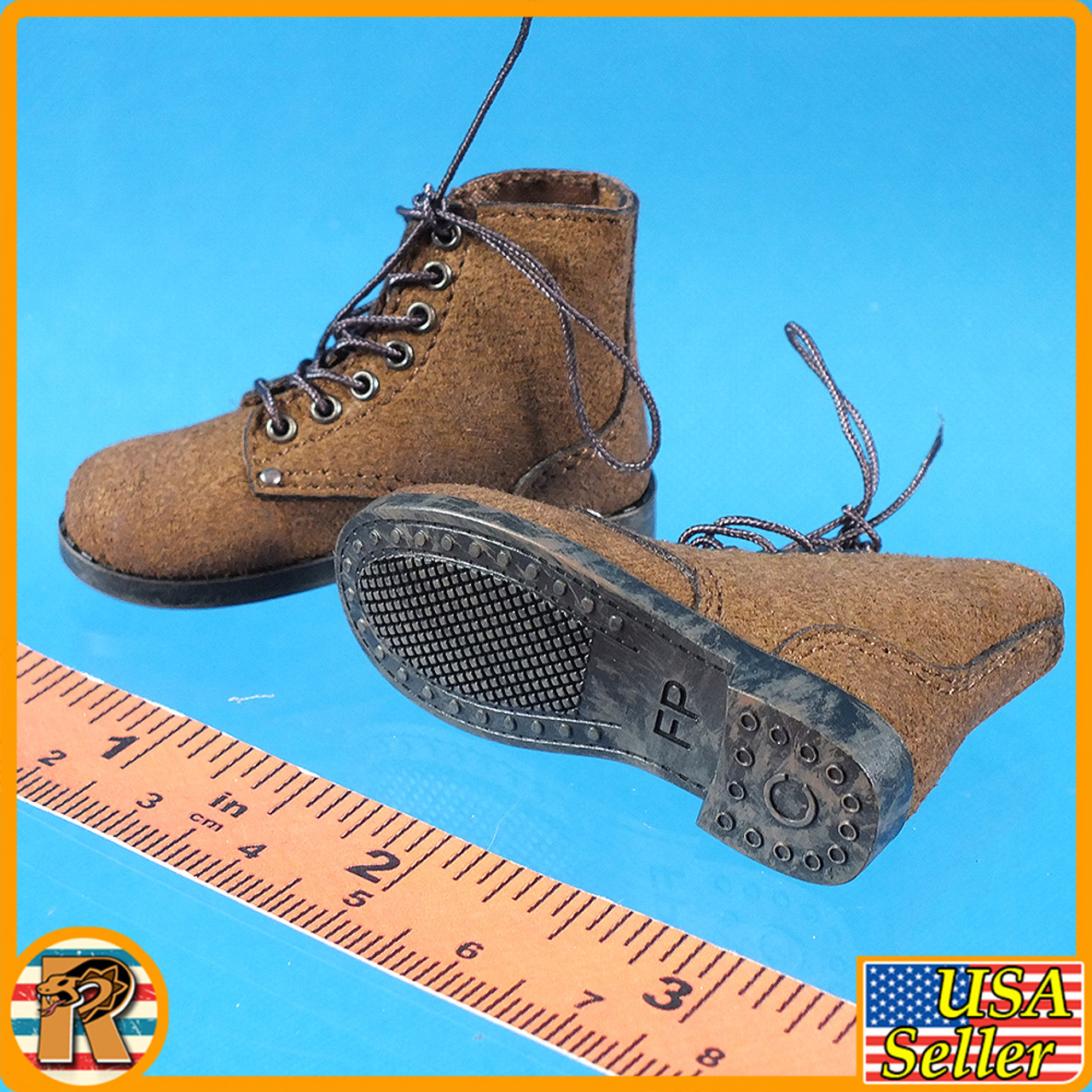 Us Ranger Combat Medic - Leather Boots (for Feet) - 1/6 Scale -