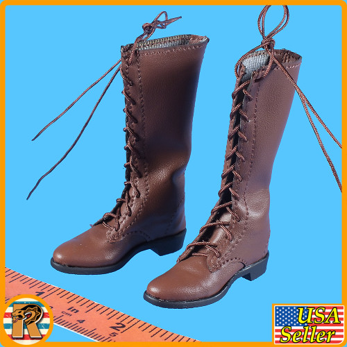 ATX060 - Brown Tall Boots (for Feet) #2 - 1/6 Scale