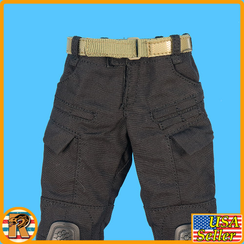 HRT Minuteman ShotShow - Black Combat Pants - 1/6 Scale Part - Easy Simple