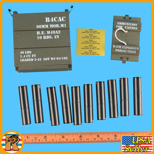FPAC001 - 60mm Mortar Round Crate & Tubes - 1/6 Scale