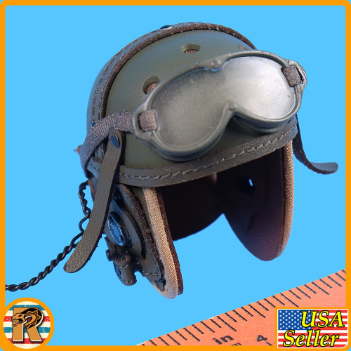 Sherman Tank Loader - Tanker Helmet w/ Goggles - 1/6 Scale