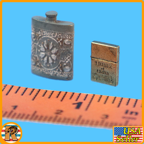 FS069 Valentine - Flask & Lighter (Metal) - 1/6 Scale