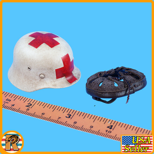 Groger German Medic - Metal Helmet (Red Cross) - 1/6 Scale