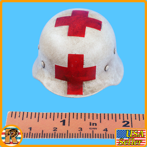 Groger German Medic - Metal Helmet (Red Cross) - 1/6 Scale